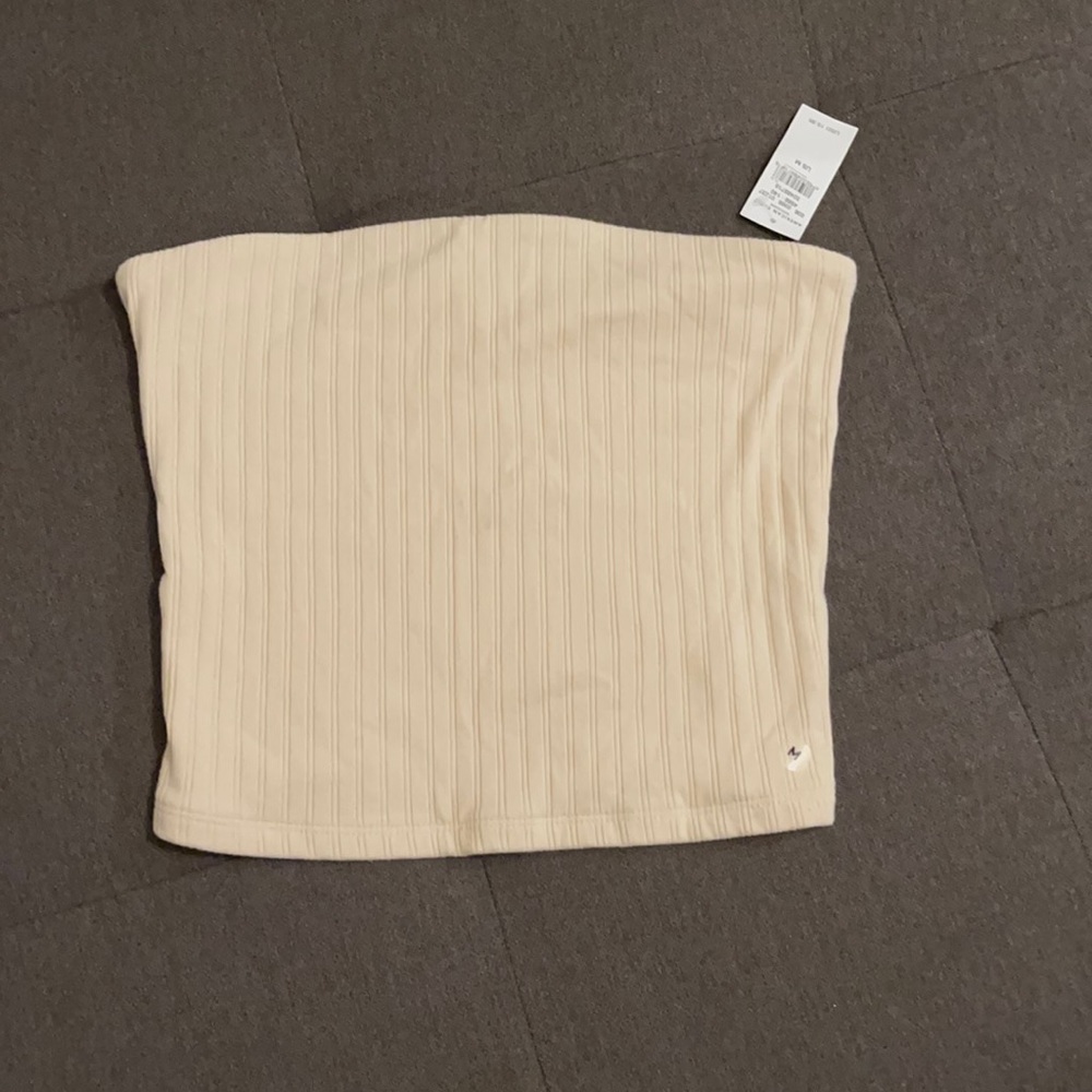 Cream colored ribbed crop top